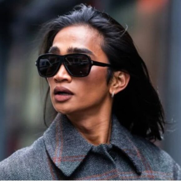 Saint Laurent SL609 CAROLYN 002 Sunglasses Havana Aviator Frame, Grey Lenses - Picture 3 of 12